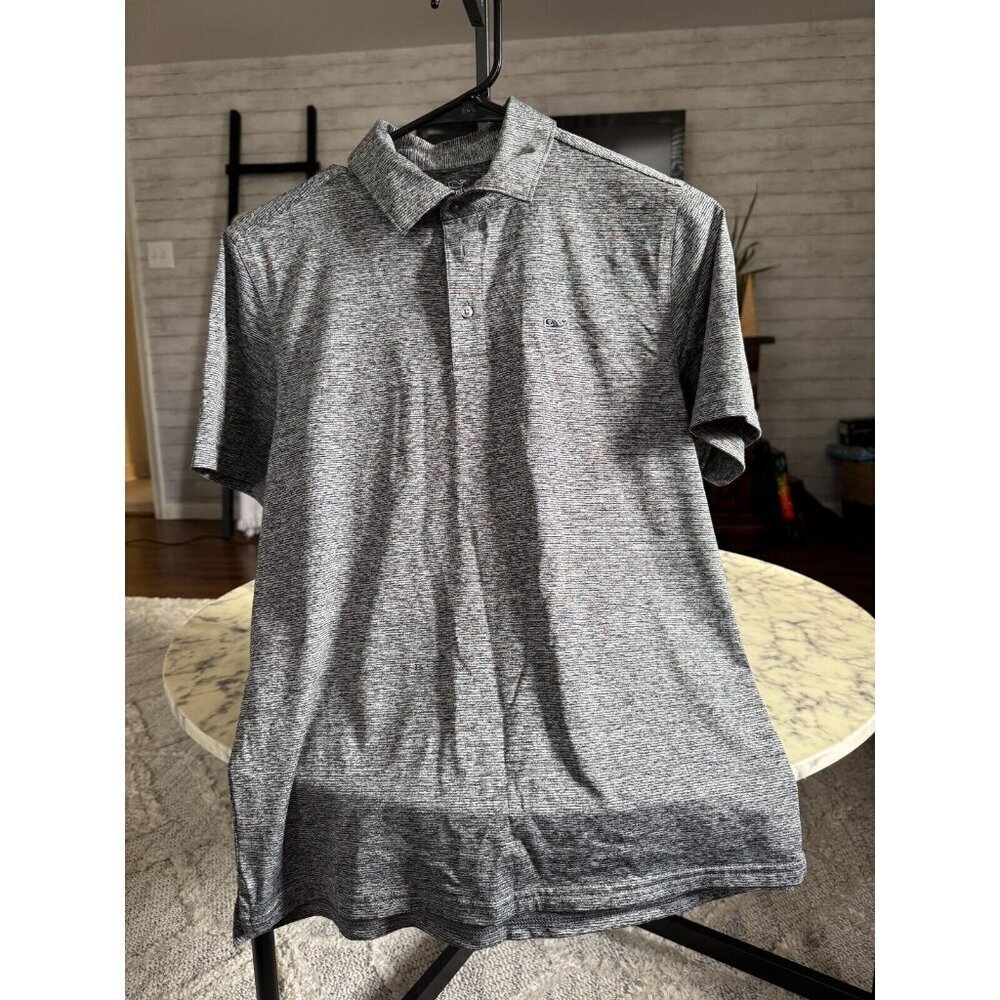 Vineyard Vines Gray St. Jean Stripe Sankaty Performance Polo Mens Size XL